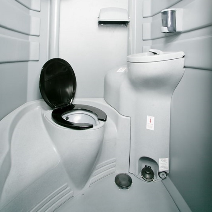 porta john rental unit with sink