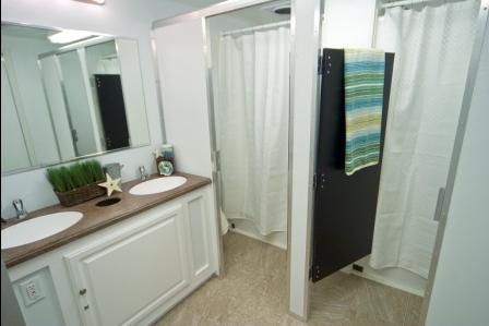restroom trailer rental interior